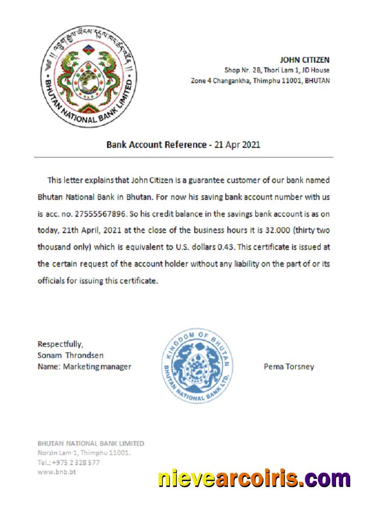 Bhutan Bhutan National Bank reference